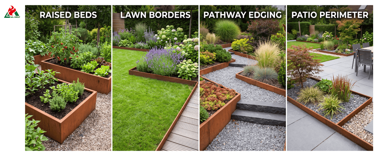 corten edging garden application